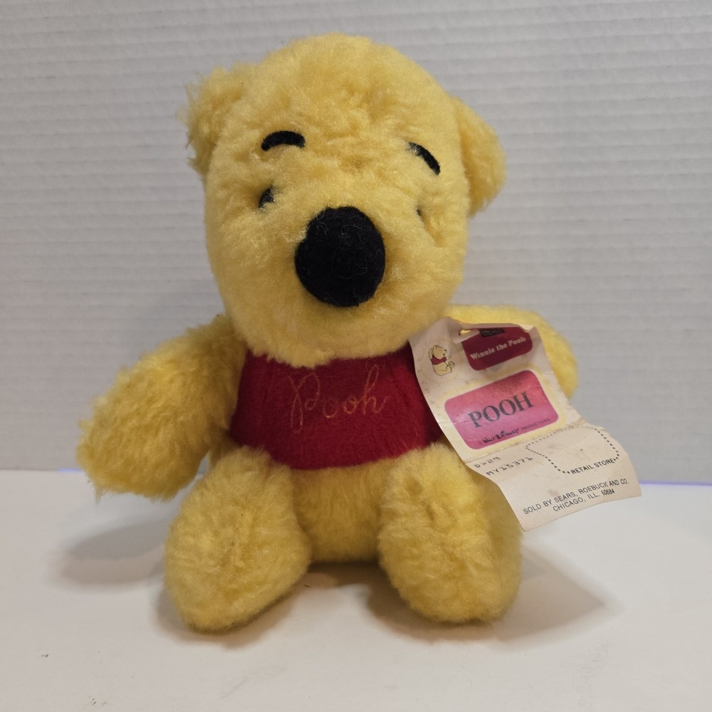 NEW Vtg Disney Winnie the Pooh Bear 70's Sears Gund Plush Stuffed Animal 7"